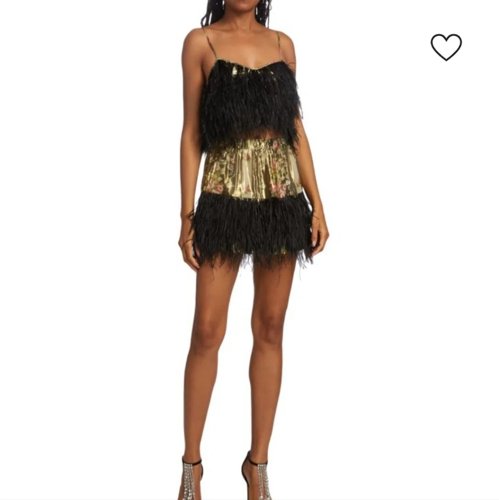 LoveShackFancy Risha Feather Miniskirt